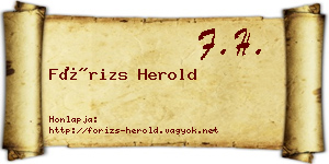 Fórizs Herold névjegykártya
